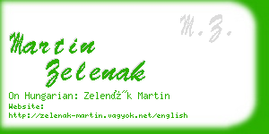 martin zelenak business card